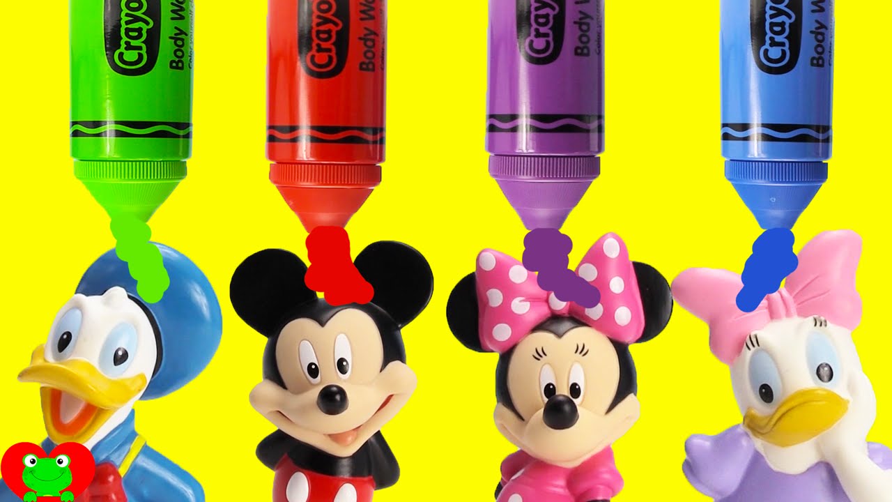 Mickey Mouse Club House Friends Dive for Surprise Treasures LEARN Colors Crayola Bath Soap