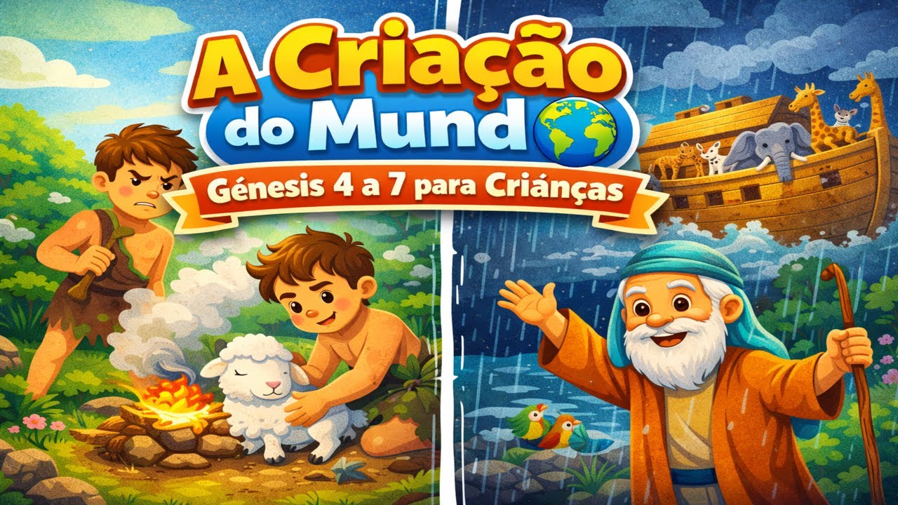 📖✨ Você Conhece Caim e Abel? 🐑🚢 A Arca de Noé Para Crianças | Gênesis 4 a 7
