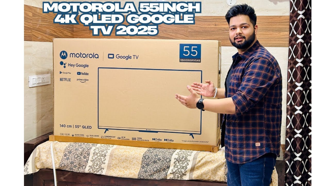 Телевизор Motorola QLED 55 дюймов 2025 года выпуска😍|Бюджетный телевизор до 30000⚡️