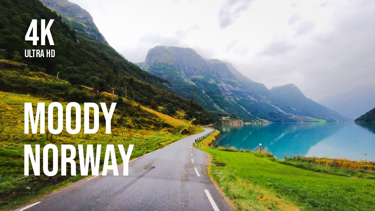 Moody Relaxing Drive in Olden, Norway | Scenic Route to Olden