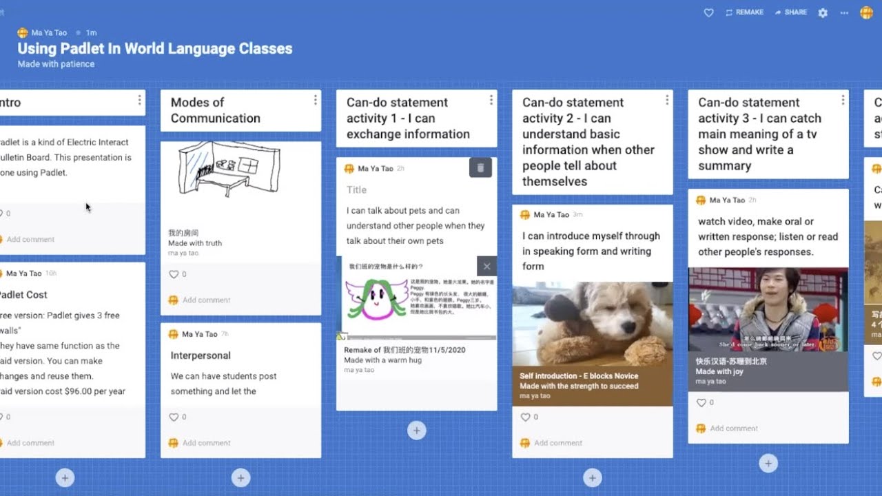 Favorite Tools for World Language Classes - Padlet