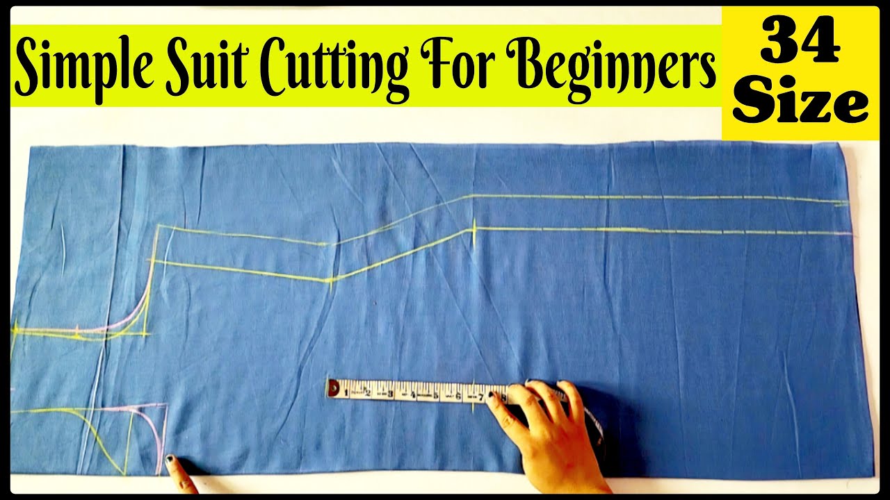 34 Size Simple Suit Cutting For Beginners | Simple Kurti Cutting | Stitch By Stitch