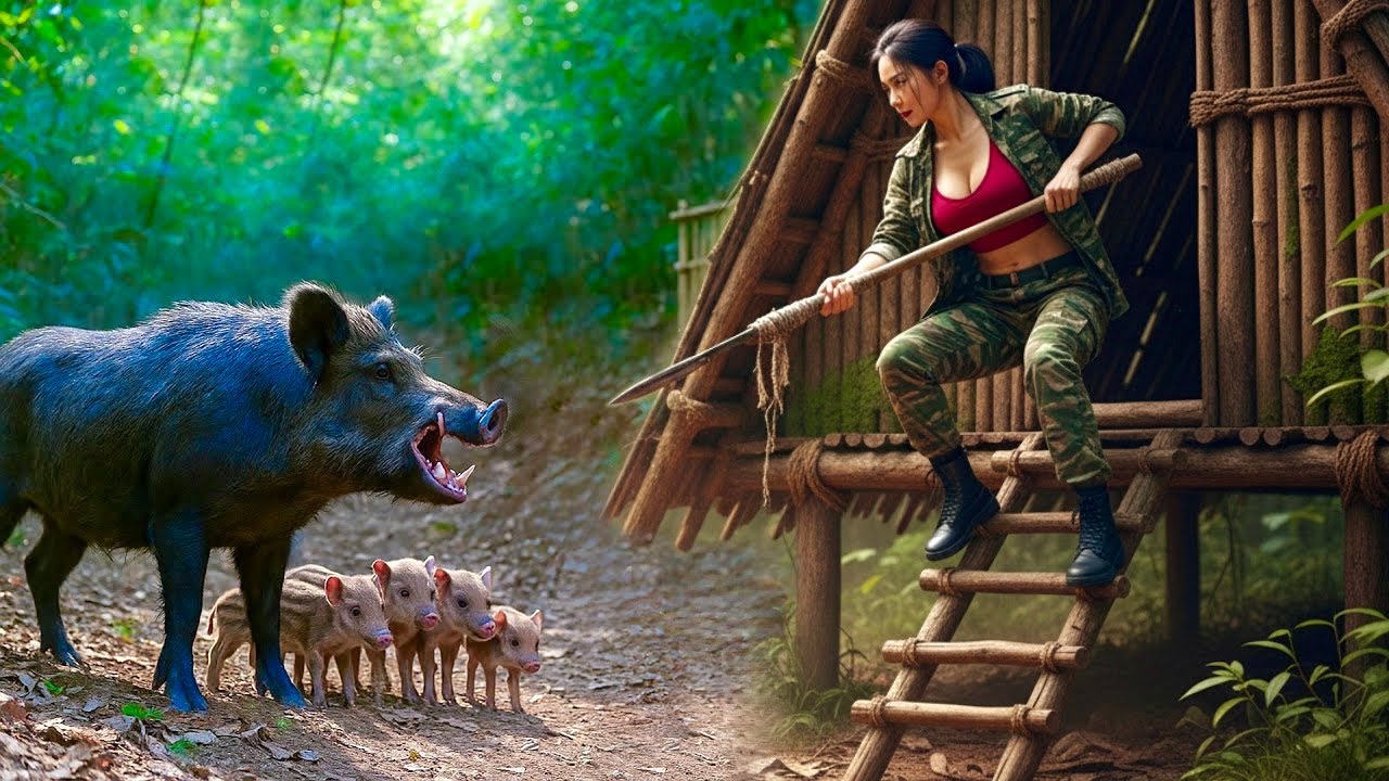 The Young Girl Survived 60 Days in The Forest, Built a Shelter, And Survived Against Wild Boars.