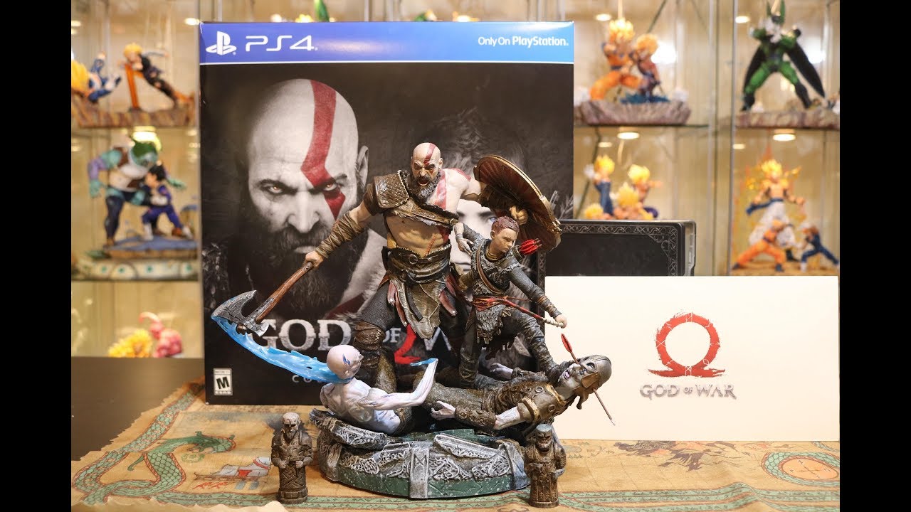 God of War 4 PS4, Collector Edition Kratos Statue Unboxing.