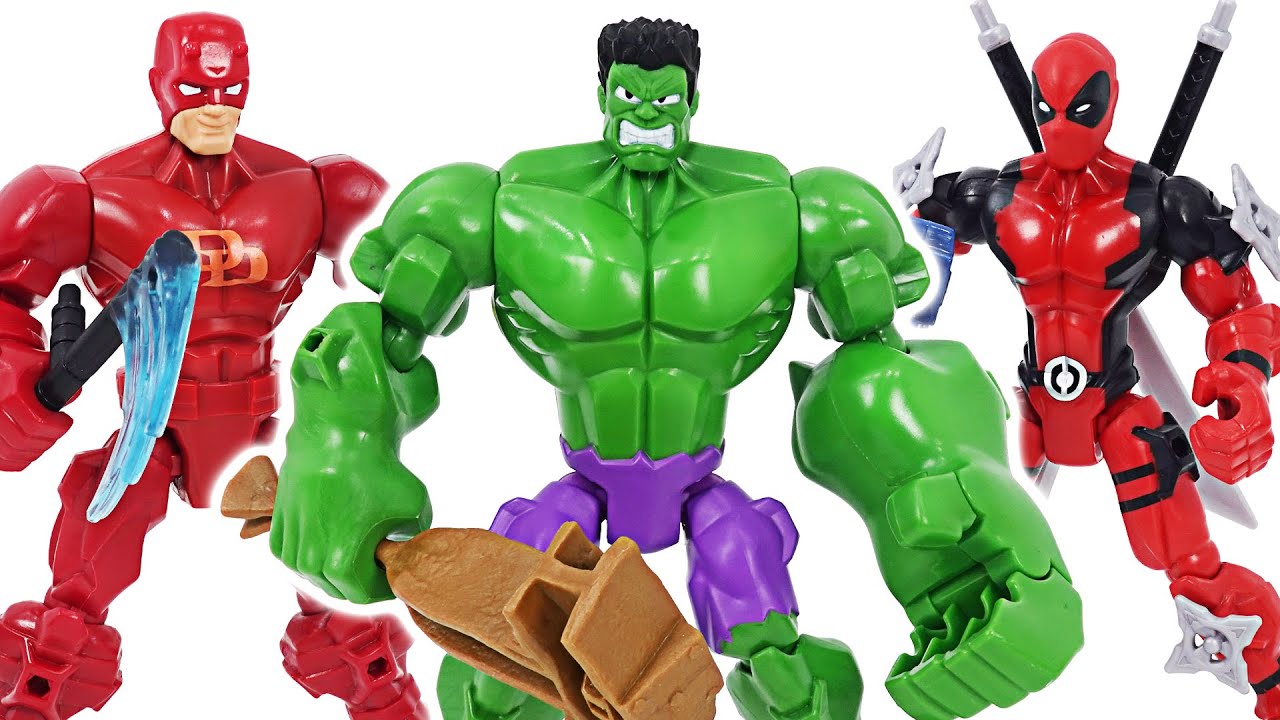 Marvel super hero Mashers Hulk, Deadpool, Daredevil appeared! | DuDuPopTOY