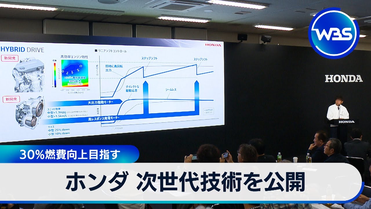 ホンダ 次世代技術を公開 30％燃費向上目指す【WBS】