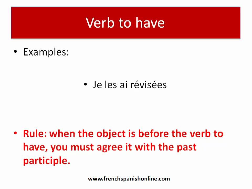 Past Participle Agreement in French