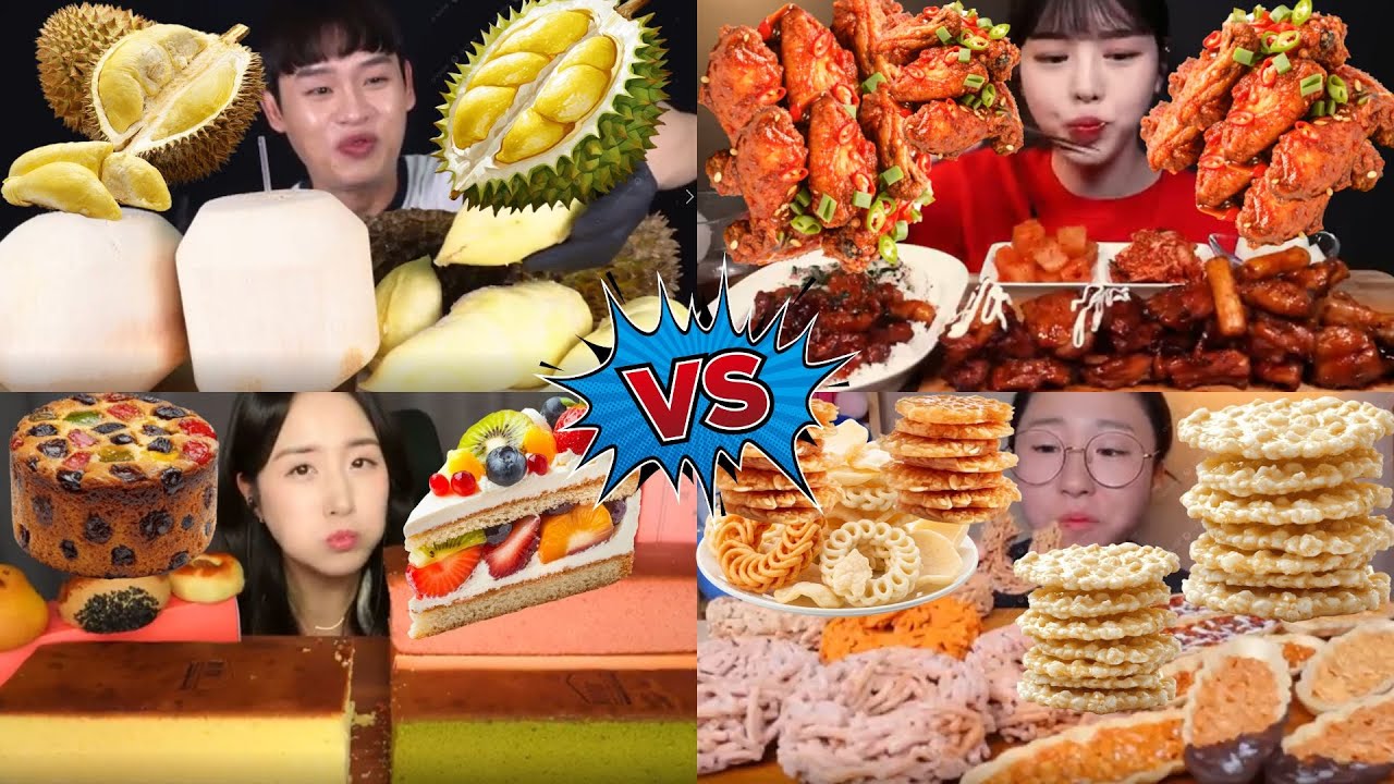 Sweet vs Spicy Mukbang 🔥🍰🍗 Durian, Fried Chicken, Cakes & Crunchy Snacks ASMR | Yummy Dash 365