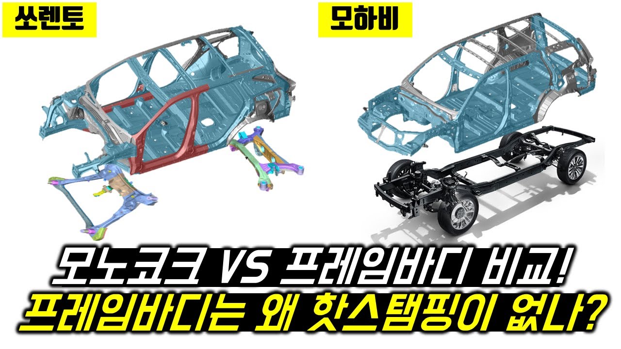 모노코크와 프레임바디 비교, 프레임바디는 왜 핫스탬핑이 없을까?