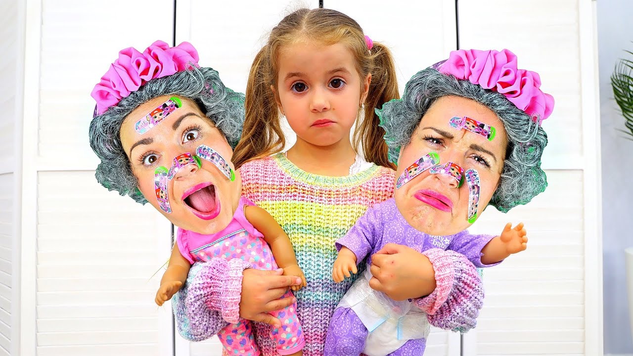 Baby Bonnie Pretend Play with granny as the doll for kids