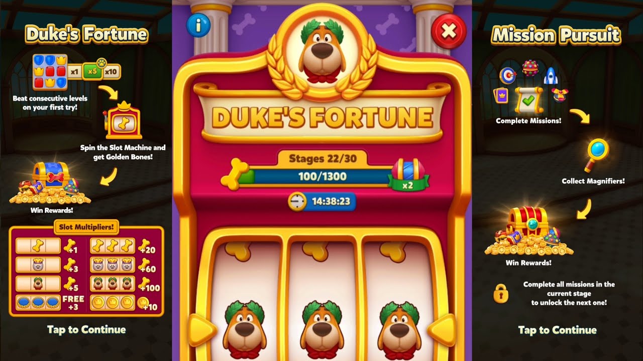 ROYAL MATCH‼️ DUKE'S FORTUNE NON-STOP SPIN WITH 2000++ TOKENS BONUS MISSION PURSUIT NON-STOP CLAIM
