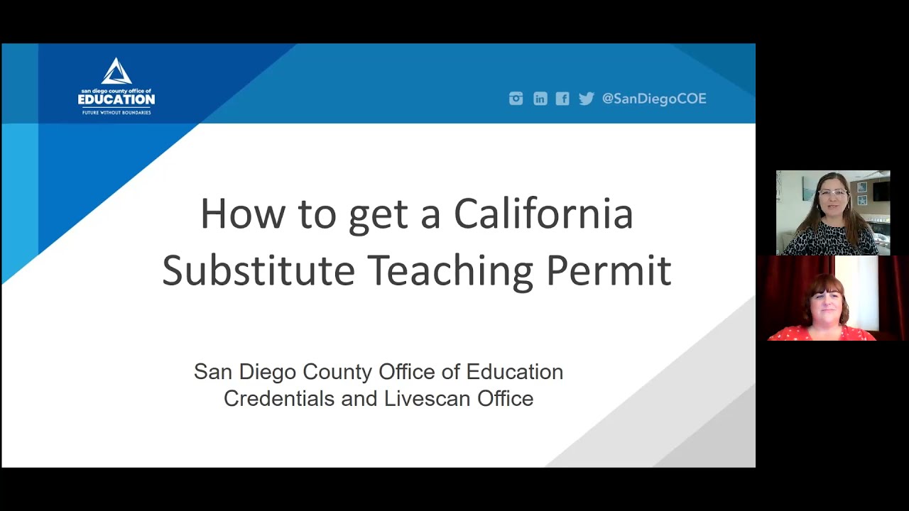 SDCOE Credentials_Substitute Permit Requirements