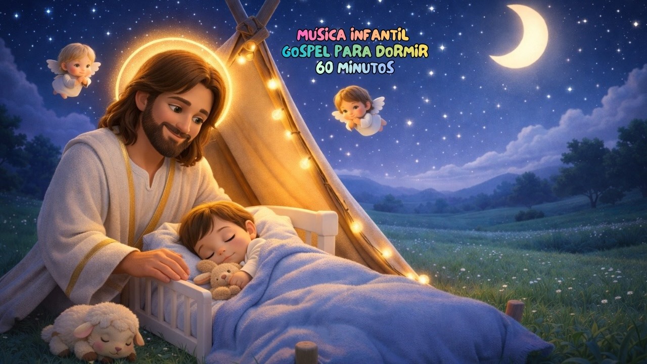 Música Infantil Gospel de Ninar | 1 Hora para Dormir em Paz | Descanso com Jesus | Música Cristã