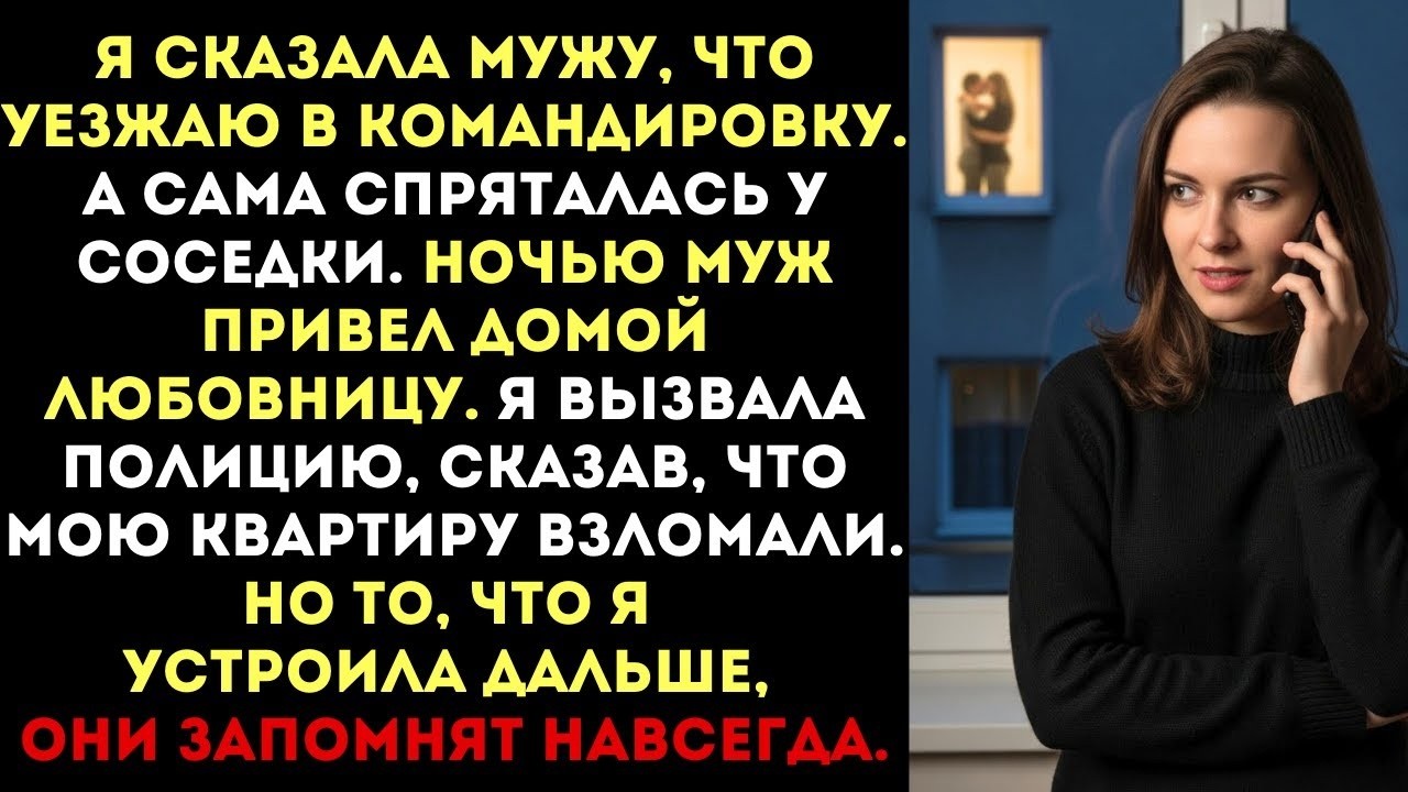 Я сказала, что уезжаю в командировку, а сама спряталась у соседки, и вызвала полицию