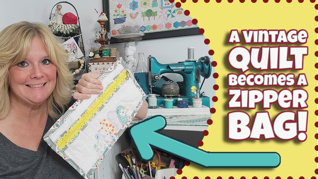 Vintage Quilt Upcycle: Easy Zippered Pouch in Minutes!