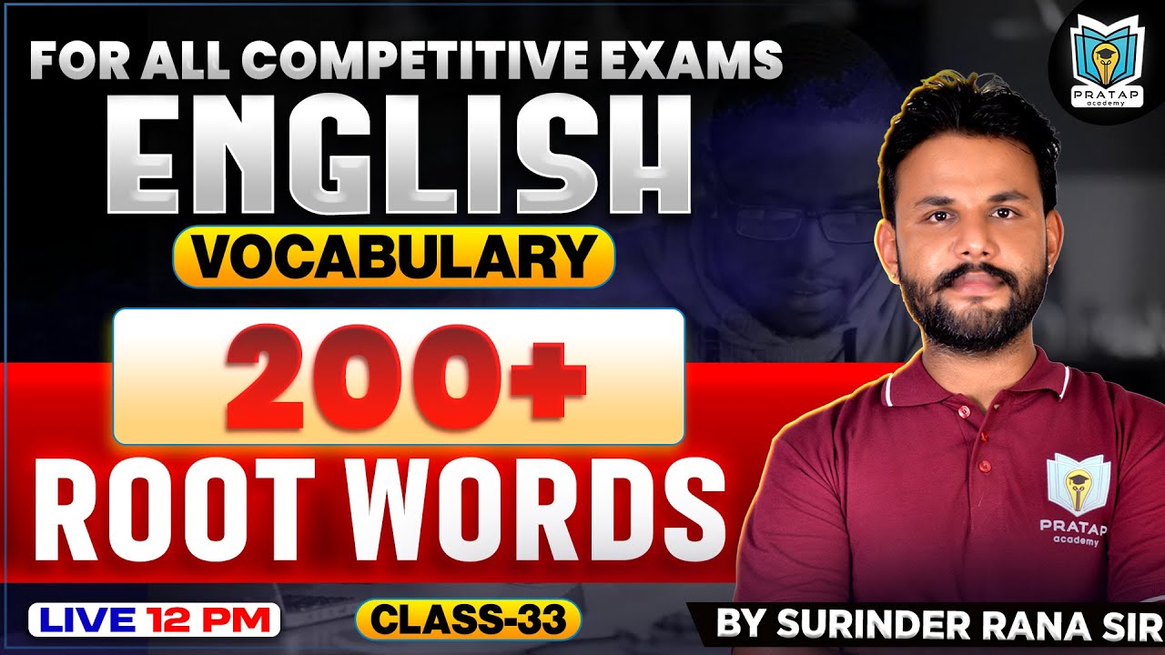 Vocabulary For Punjab Police, Patwari & All Other Exams 2026 | 200+ Root Words By Surinder Rana #33