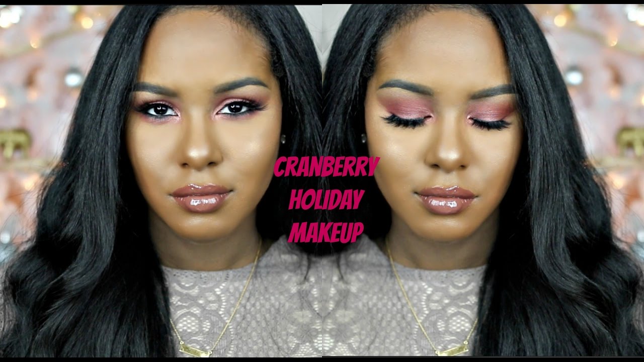Soft Cranberry Holiday Makeup