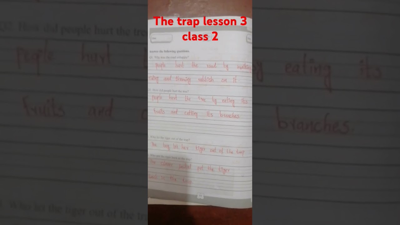 class 2 Oxford English workbook lesson 3 the trap