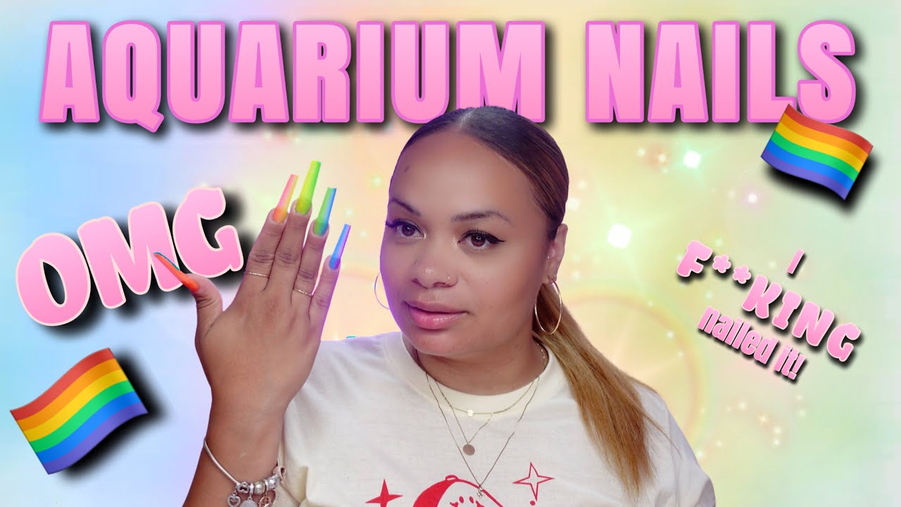 I FREAKING NAILED THIS PRIDE AQUARIUM NAIL SET 🏳️‍🌈