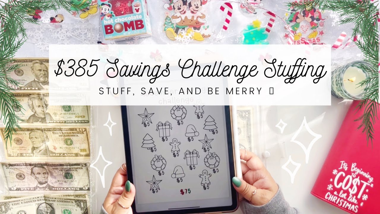 $385 Savings Challenge Stuffing | Stuff, Save, and Be Merry ⛄️