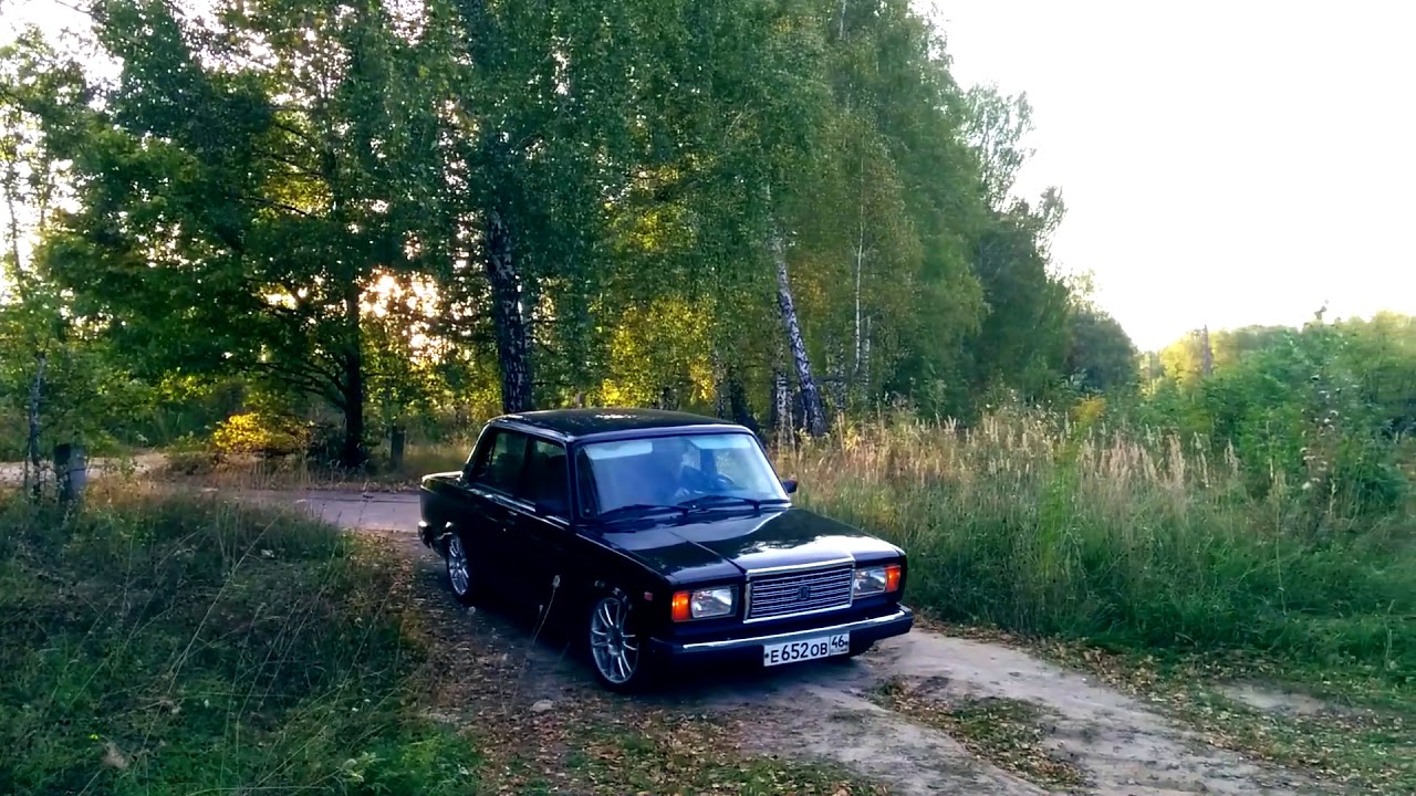 Lada 2107 black stock summer 2017 r16