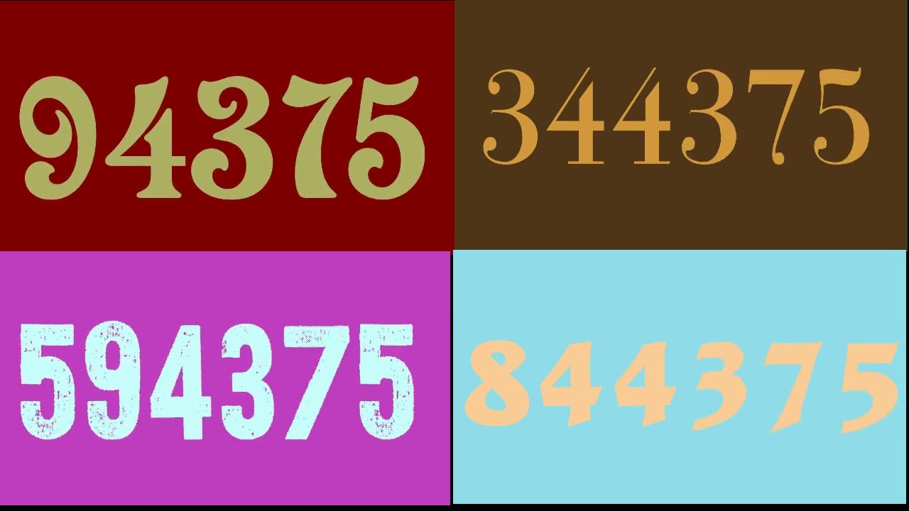 Quad Vision Numbers 1 to 1000000