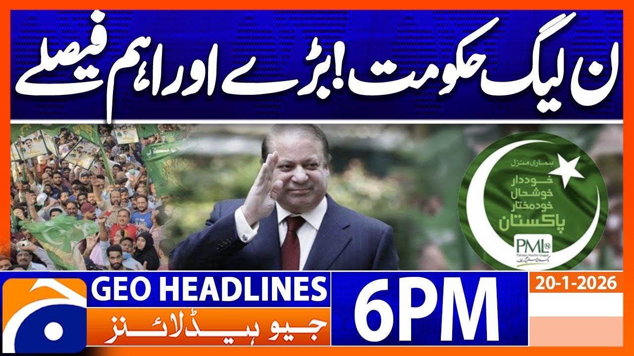 Geo News Headlines 6 PM | 20th January 2026