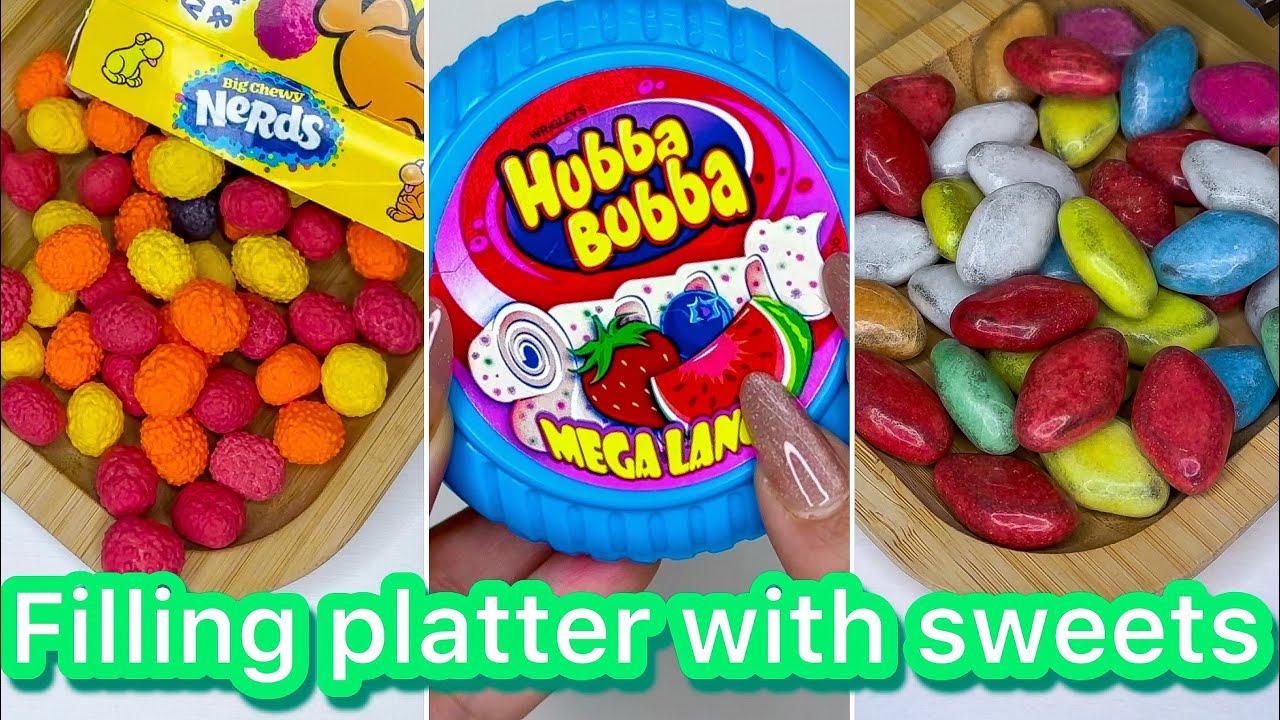 Filling platter with sweets ; satisfying asmr