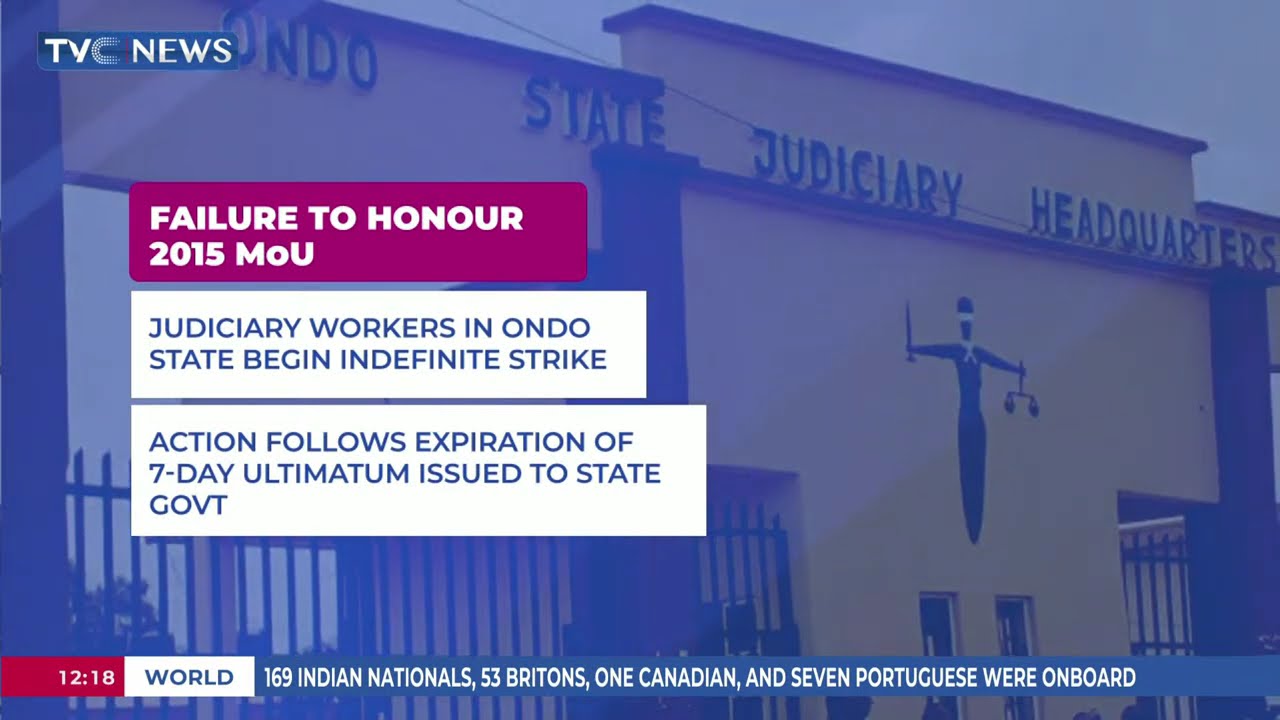 Judiciary Workers Begin Indefinite Strike In Ondo