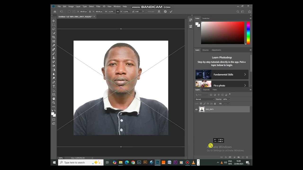 How To Resize GREEN CARD PASSPORT PHOTO 2027 to Recommended 2by2 using Photoshop/Dv Lottery 2027