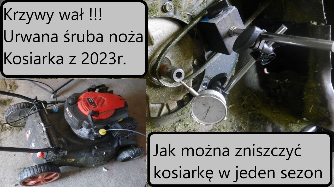 #rpgarażowo. Urwana śruba noża ugięty wał w kosiarce spalinowej. Kosiarka z 01.2023r.  Katastrofa