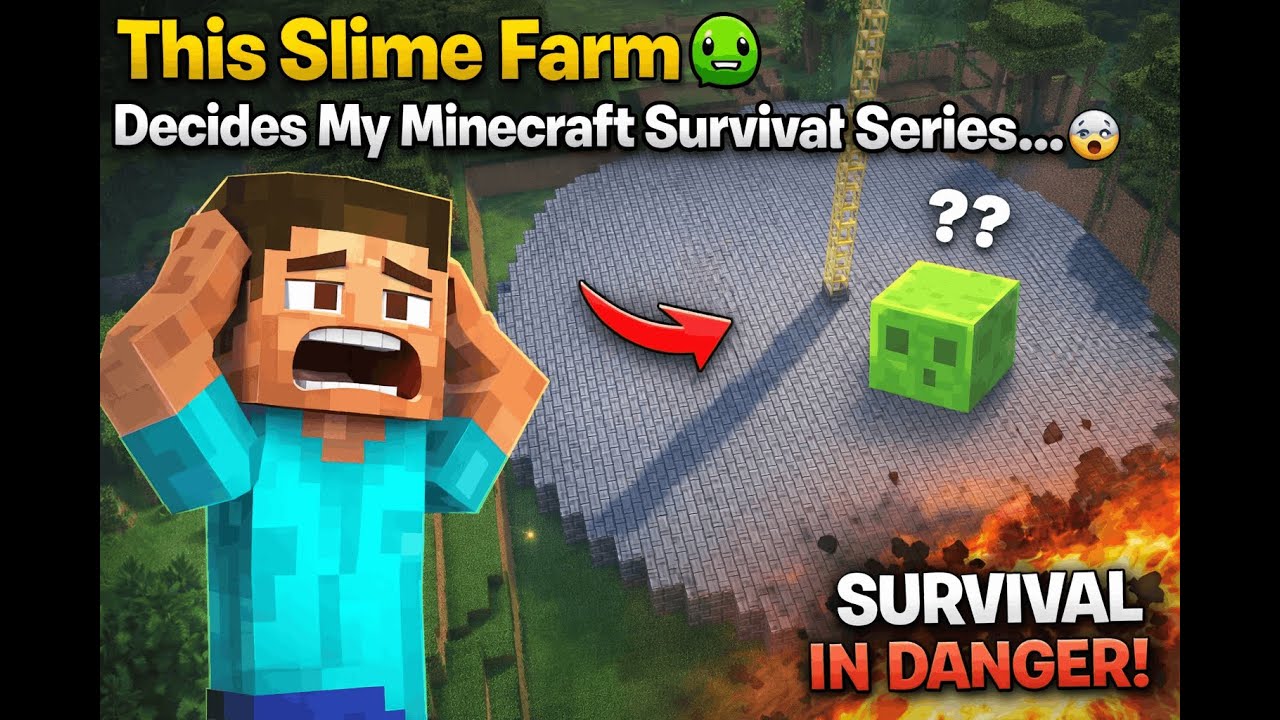“This Slime Farm 🟢 Decides My Minecraft Survival Series… 😨”