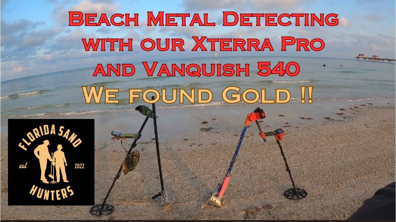 Beach metal Detecting with our Xterra Pro and Vanquish 540  We hit Gold !  Clearwater Beach Florida