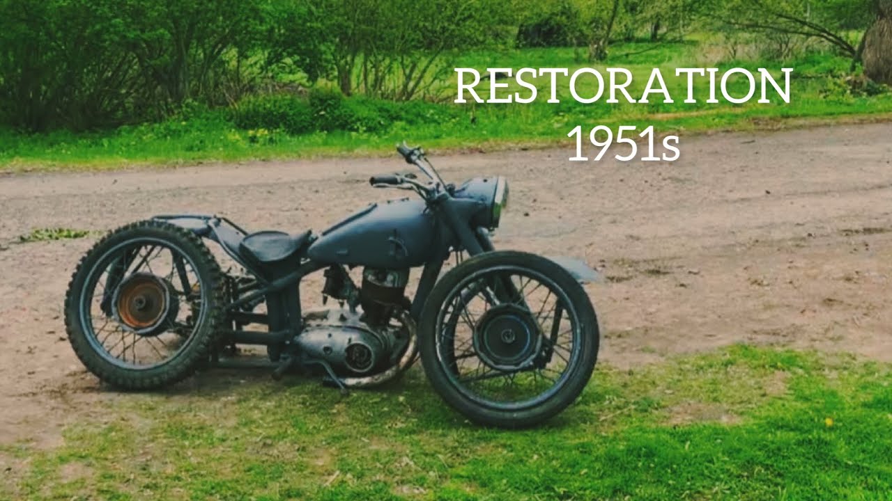Full restorations of old motorcycle 1951 &Retro motorcycle & Part 1