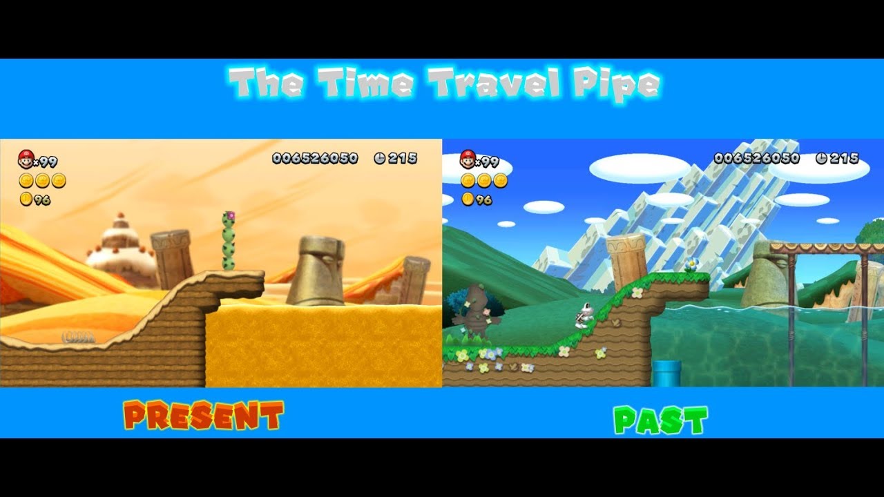 NSMBU Custom Level: The Time Travel Pipe