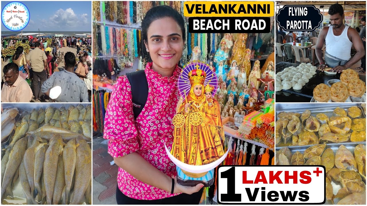 Velankanni Beach Side Shops | Velankanni Street Shopping | Street Food #viral