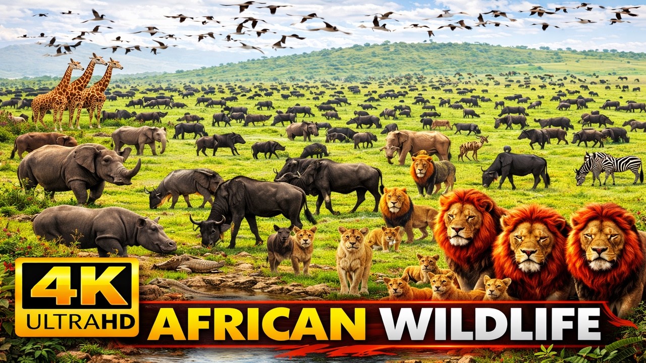 4K African Wildlife Serengeti National Park, Africa – Scenic Wildlife Film With African Music