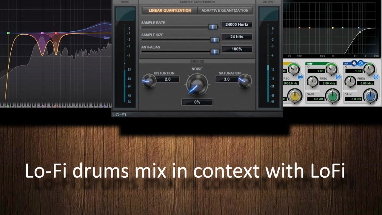 Mixing Lo-Fi drums with the LoFi plugin engaged