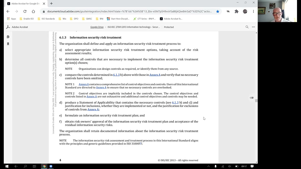 ISO 27001 Clause 6.1.3 Information security risk treatment