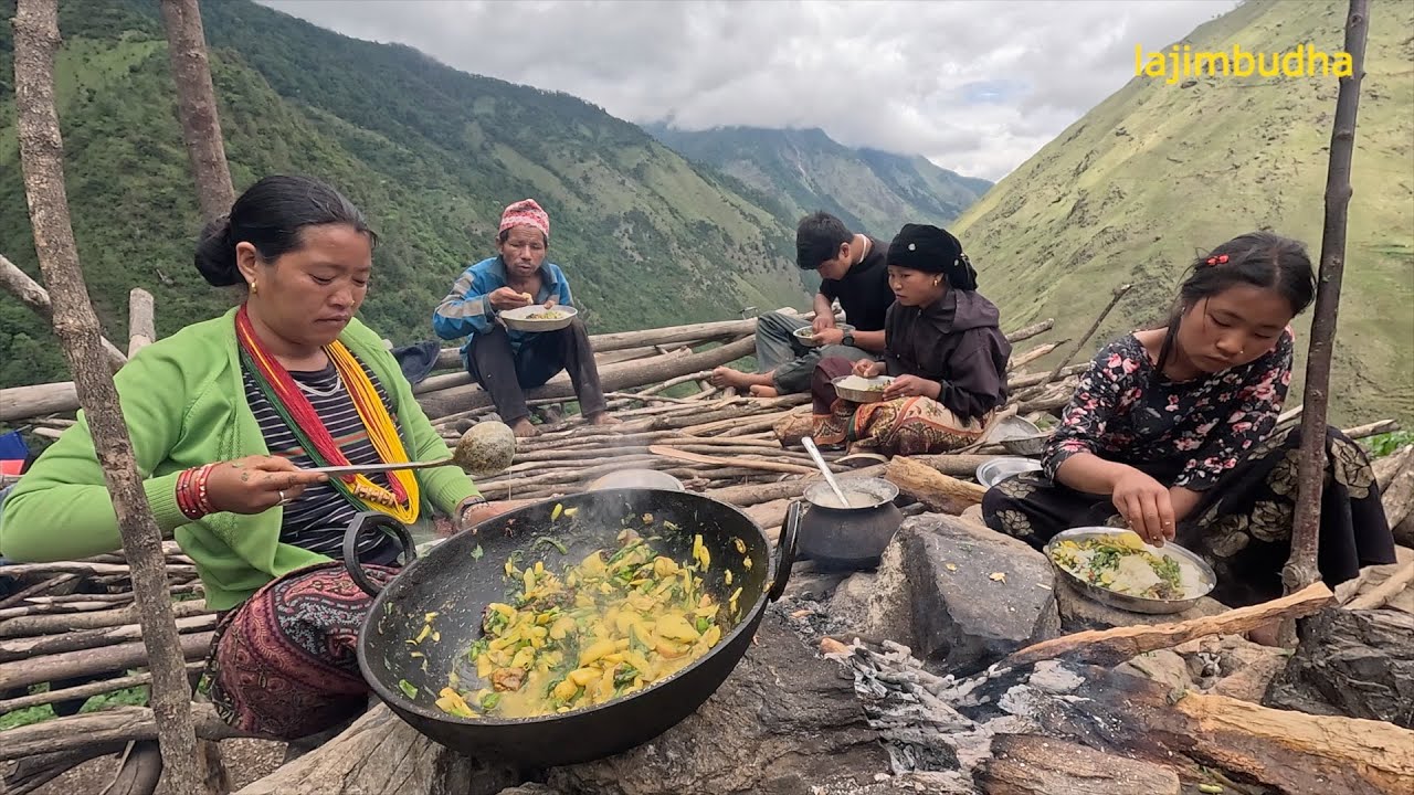 cooking and eating in a big family || @villagefoodkitchen ||