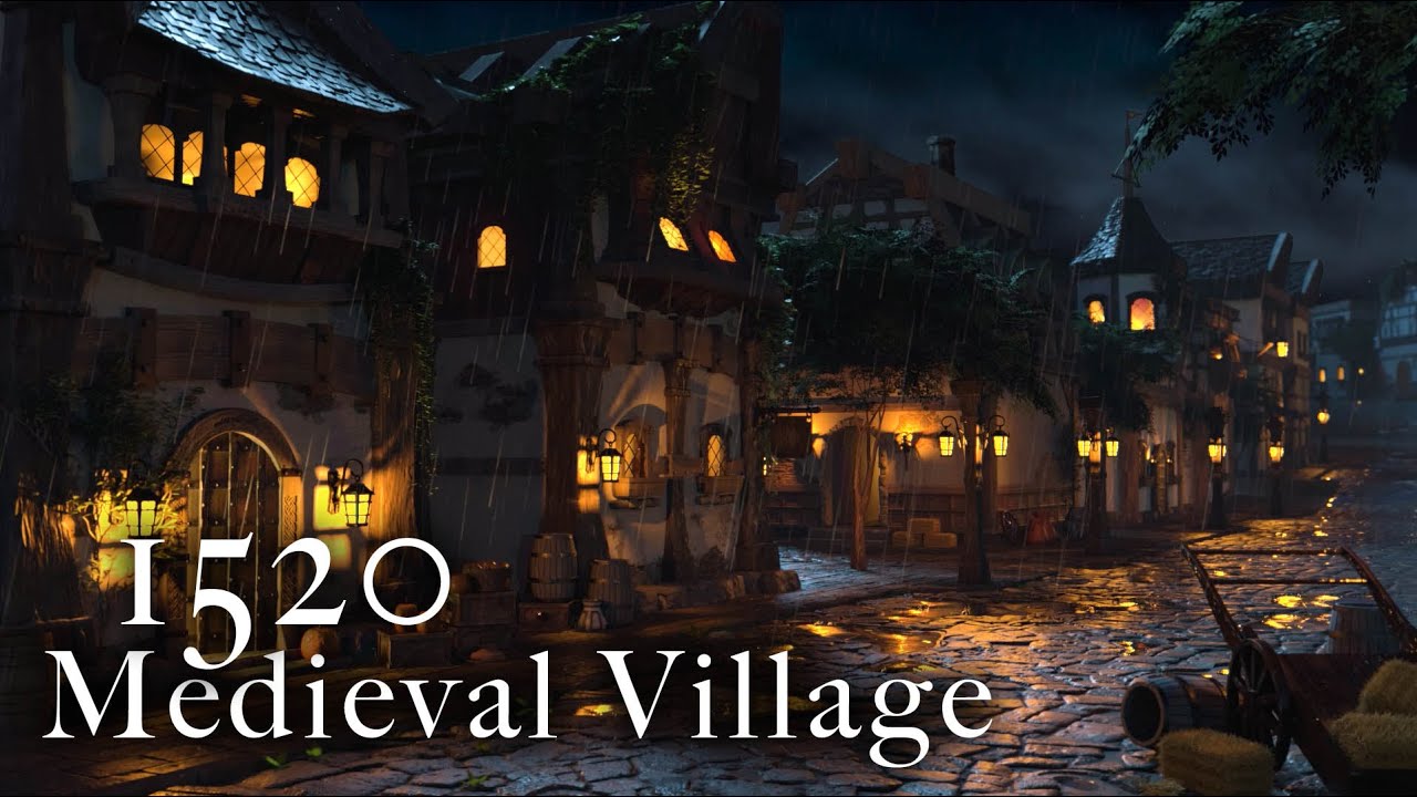 Medieval Village ASMR: Soothing Rain for Sleeping, Reading, and Relaxing