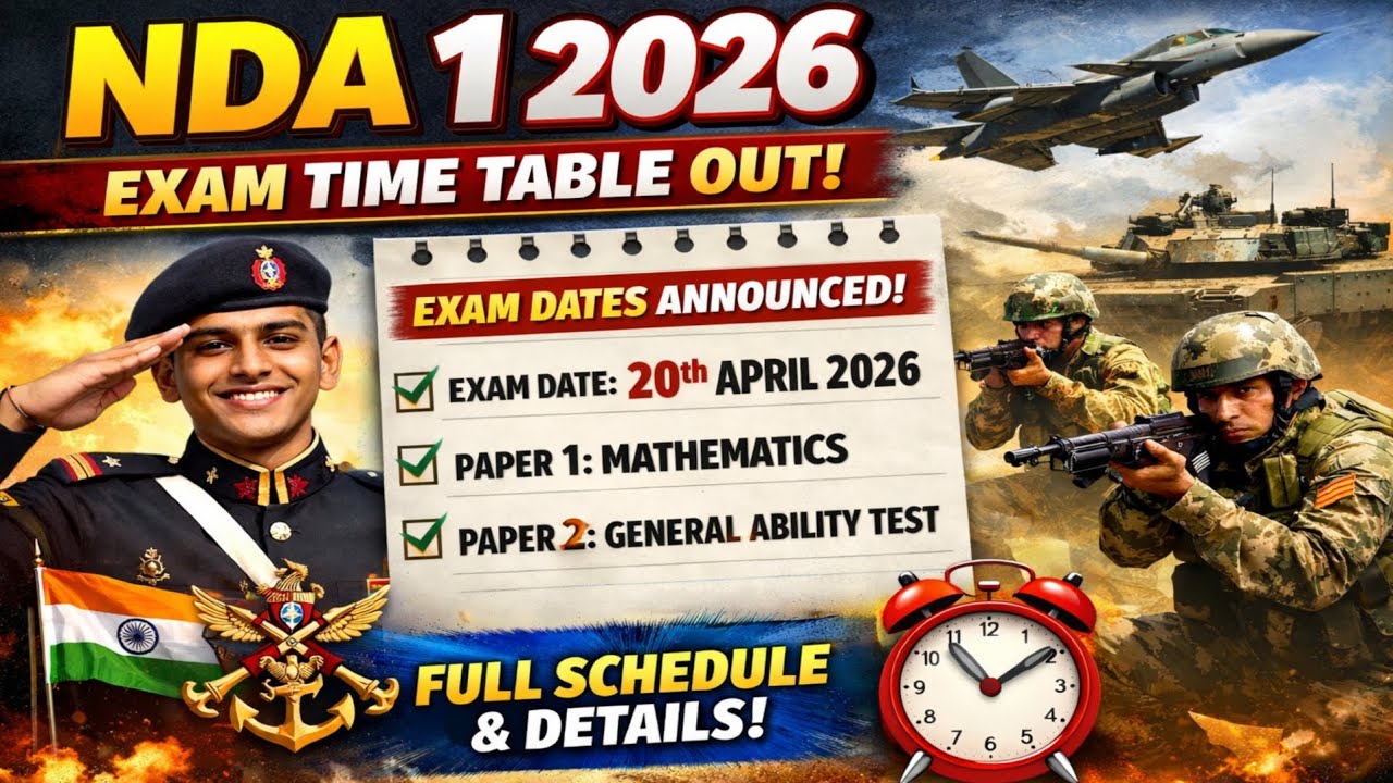 NDA 1 2026 Time Table OUT 😱 🔥 | NDA Exam Date Out  | Official Schedule | Exam Date Announced 📢