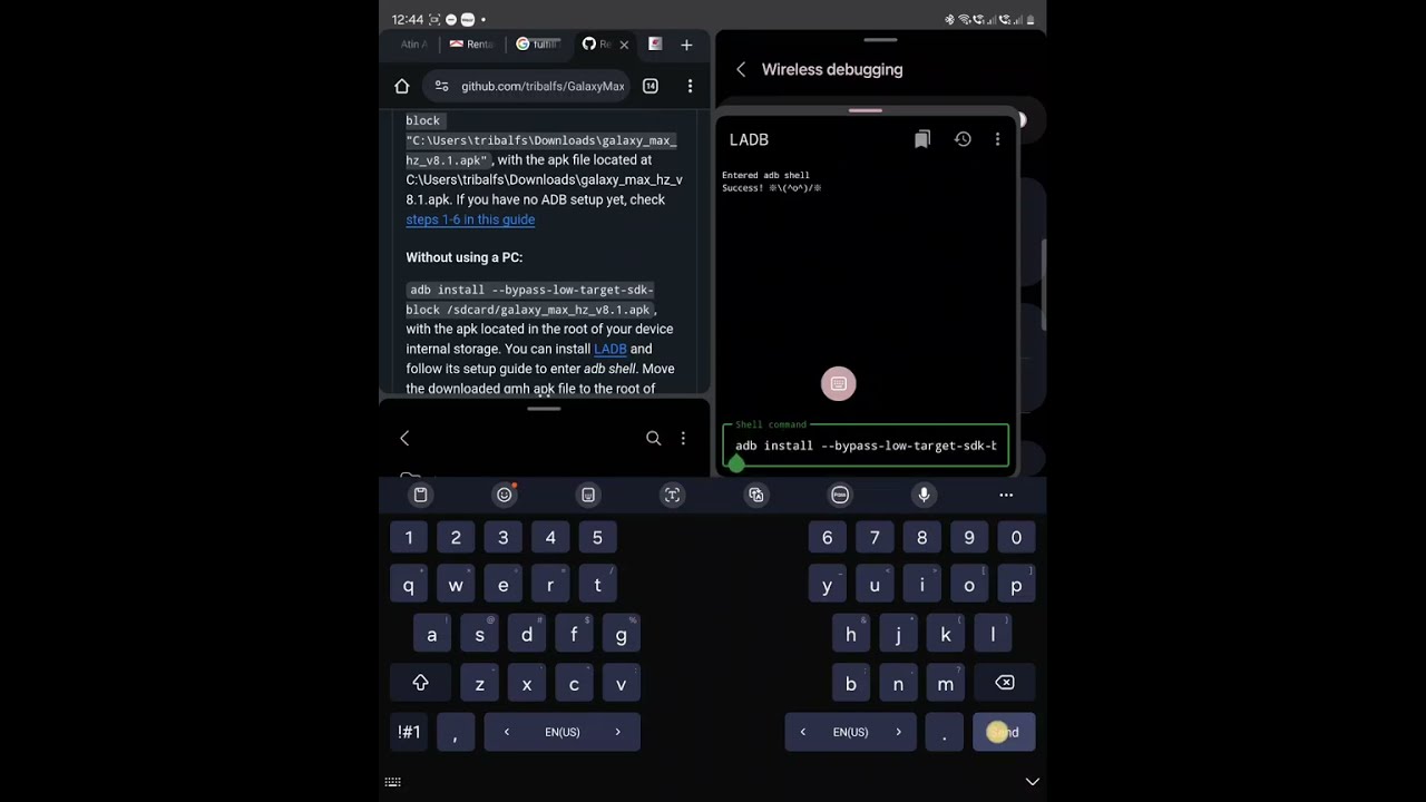 Installing Galaxy MaxHz on OneUI6(Android 14) without using a PC