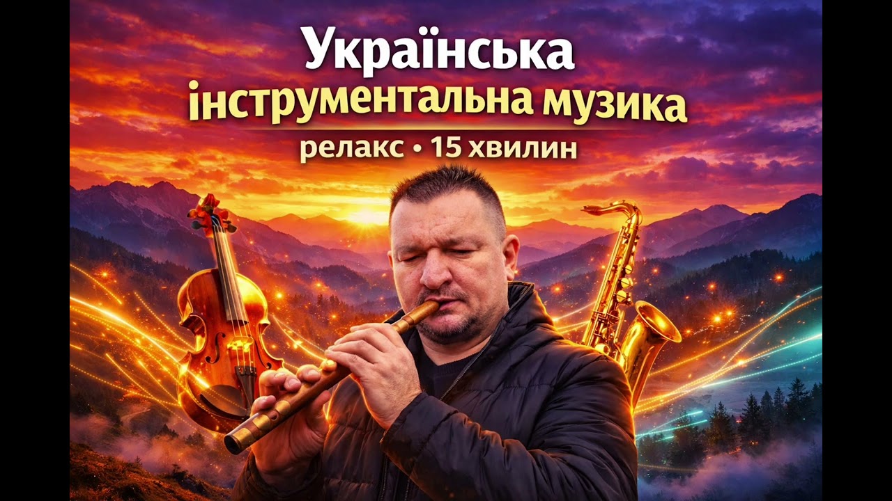Українська інструментальна музика для релаксу | Сопілка, скрипка, саксофон | 15 хв