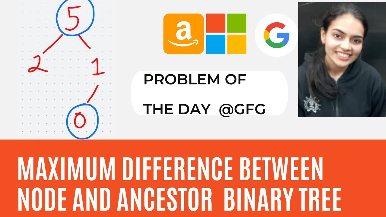 Maximum difference between node and its ancestor | Geeksforgeeks Problem of the day | Binary Tree