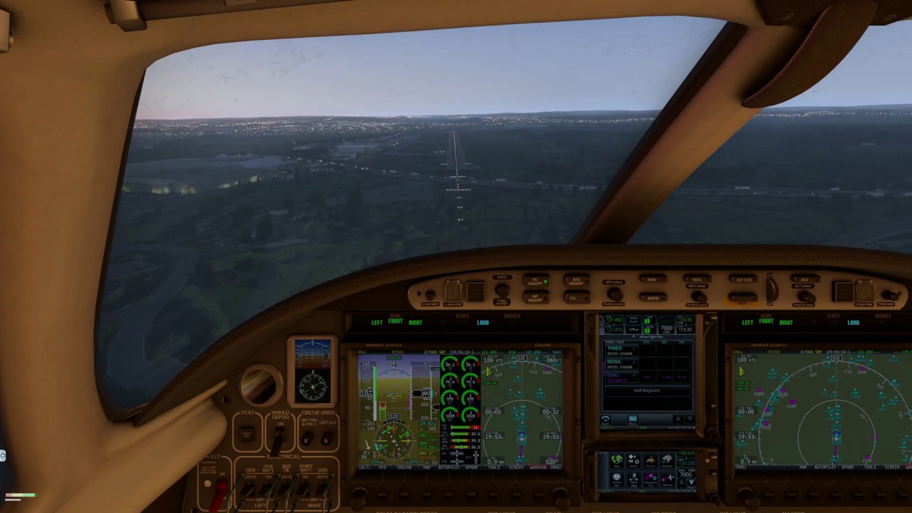 X-Plane 11 : Aerobask Eclipse 550 NG : Southampton EGHI Approach and Landing