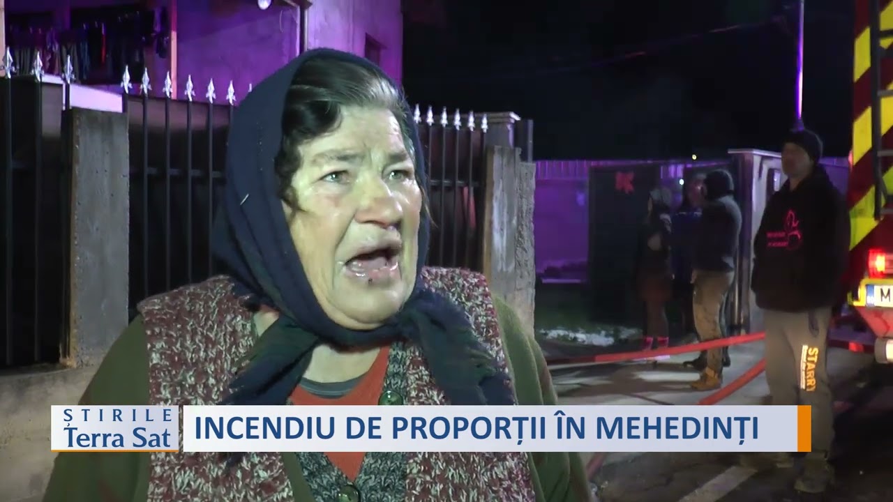 INCENDIU DE PROPORȚII ÎN MEHEDINȚI