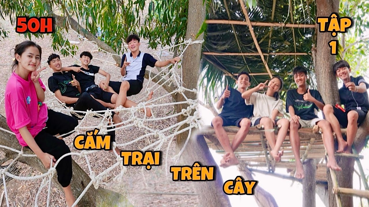 Anh Ba Phải | Thử Thách 50H Cắm Trại Làm Nhà Trên Cây Phần 1