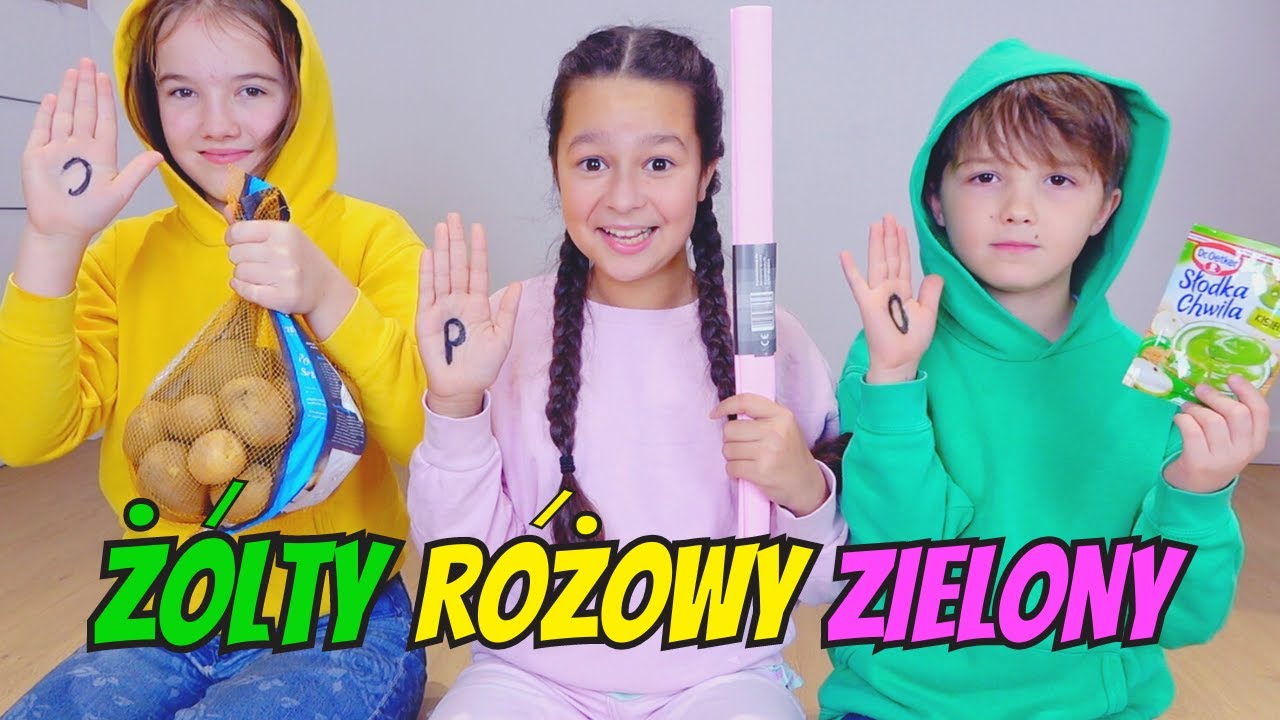 ŻÓŁTE vs RÓŻOWE vs ZIELONE Challenge Wylosuj Kolor i Literę