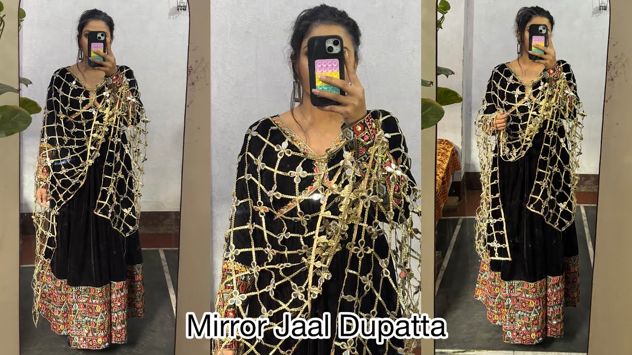 Most Viral Mirror Dupatta Designing ￼// Posheeda Sheesh Dupatta inspired by Kareena Kapoor 